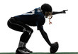 Foto: center american football player man silhouette center american football player man silhouette