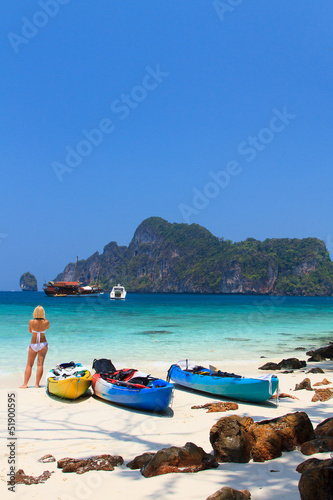 Photo: kayaks at the tropical beach Kingdom Thailand kayaks at the tropical beach Kingdom Thailand