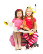 Two little girls ready for vacation