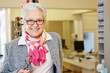 Senior woman with new glasses