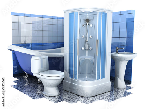 Illustration: Bathroom equipment 3d Bathroom equipment 3d