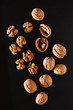 Photo: walnuts on black background walnuts on black background