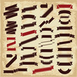 Ribbons vector banners set. Retro ribbons.