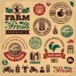Farm fresh labels. Farming icons. Farmer.