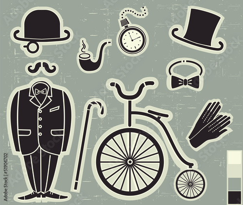 Illustration: Vector gentlemen's fashion and Accessories isolated for design Vector gentlemen's fashion and Accessories isolated for design