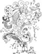 Vector: Cute little girl opening a magic box with a mermaid Cute little girl opening a magic box with a mermaid
