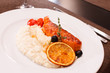 salmon steak with potatoes