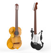 An acoustic and an electric guitar in rendered vector look
