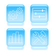 Glassy system settings icons. Vector illustration
