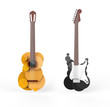 An acoustic and an electric guitar in rendered vector look
