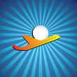 Vector graphic- airliner or jet icon flying on a bright day