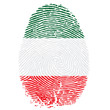 Vektor: Daumenabdruck in italienischen Farben Daumenabdruck in italienischen Farben