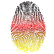 Daumenabdruck in deutschen Farben