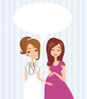 Illustration of a Pregnant Woman Having a Prenatal Checkup