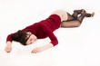 Crime scene simulation. Victim lying on the floor