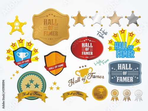 Vector: hall of famer badges - vector sets hall of famer badges - vector sets
