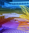 Technology center with fiber optic equipment