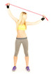 sportliches Mädchen mit Dehnband
