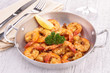 casserole with grilled shrimp