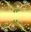 golden background with jewels ornament and stars