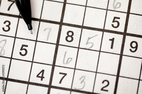 Photo: Sudoku puzzle and pencil Sudoku puzzle and pencil