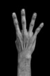 Hand on black back - four