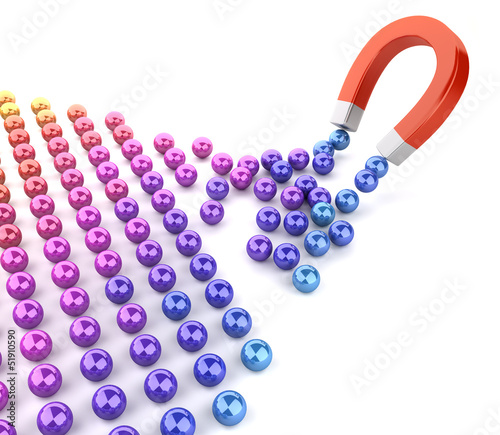 Illustration: 3d magnet attraction 3d magnet attraction