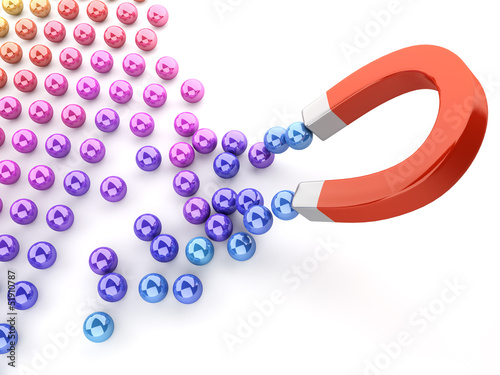 Illustration: 3d magnet attraction 3d magnet attraction