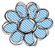 Blume mit Bayrischem Muster