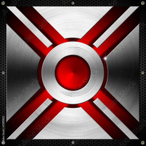 Illustration: Red and Metal Geometric Background Red and Metal Geometric Background