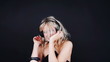 Dancing girl with headphones