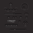 Black Web UI Elements. Buttons, Switches