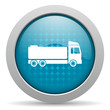 Illustration: truck blue circle web glossy icon truck blue circle web glossy icon