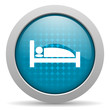 hotel blue circle web glossy icon
