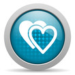 love blue circle web glossy icon