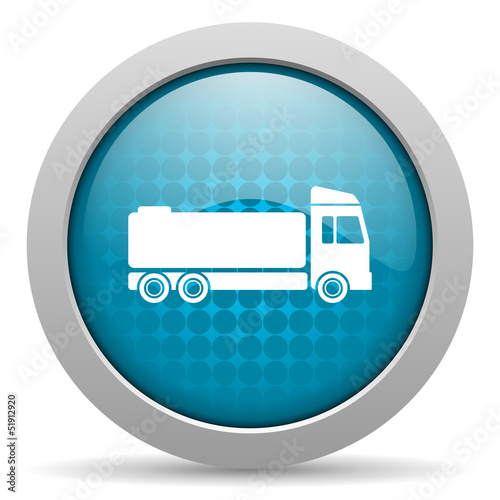 Illustration: truck blue circle web glossy icon truck blue circle web glossy icon