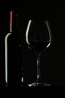 Red Wine Glass silhouette Black Background