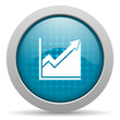 histogram blue circle web glossy icon