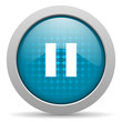 pause blue circle web glossy icon