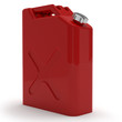 Red retro jerrican isolated