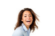 portrait of cute woman, isolated on white background
