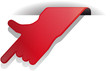 rote hand zeigt vector
