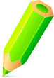 Vector cute green wooden little pencil