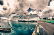 Anchored Cruise Ship in a Port of Call