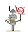 bull with a banner