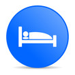 hotel blue circle web glossy icon