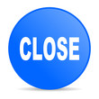 close blue circle web glossy icon