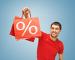 man with shopping bags