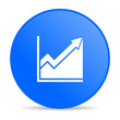 histogram blue circle web glossy icon