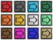 Series of icons with an arrow showing the right direction